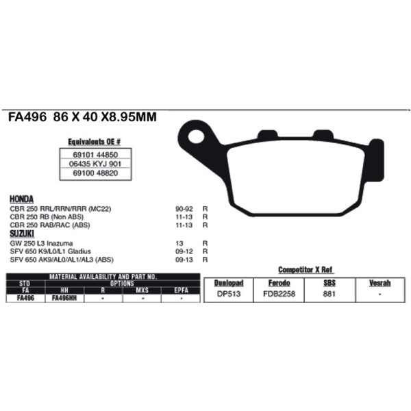 EBC EBC Brake Pads FA496HH